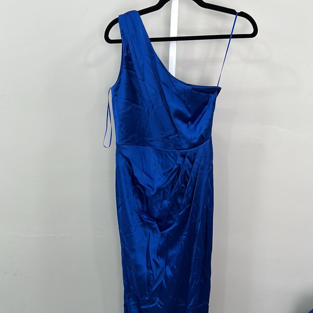 SAU LEE Preston Dress one shoulder blue - Picture 5 of 13